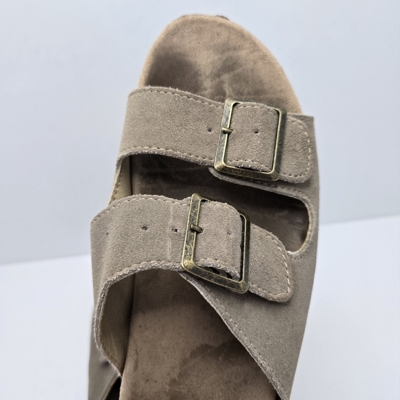 JSport | Boho tan brown leather strappy open toe slide sandals | WMS 6.5 - Picture 4 of 10